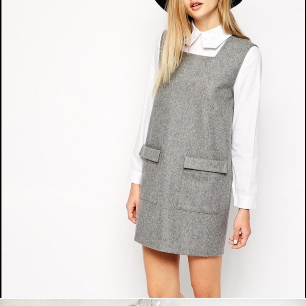Sister Jane Mini Wool Shirt & Pinafore Shift Dress